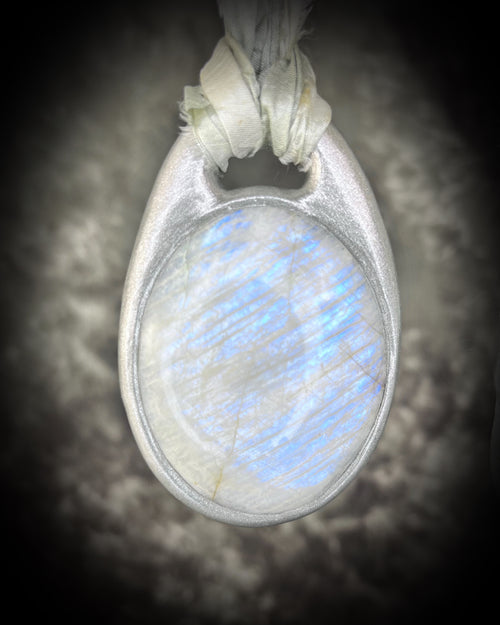 Moonstone Silver Goddess Gemstone Handmade Crystal Healing Talisman