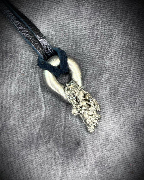 Unisex handmade pyrite crystal healing talisman for courage and protection in The Year of the Snake 2025 New Year.